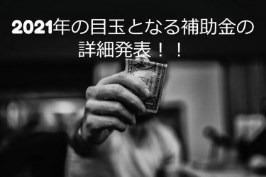 2021年の目玉となる補助金の詳細発表！！